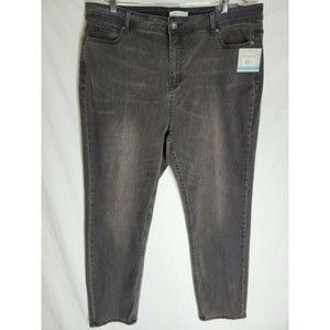 NWT John Mark TAOS Jeans Black Cropped High Rise Plus Size 22W- Retail $109